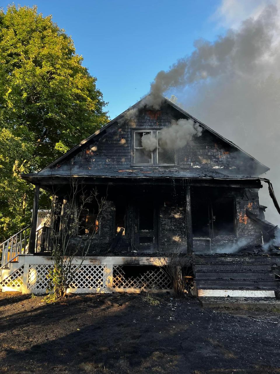 Several fire departments fought a fire on Saturday that destroyed a home on Whitney Street in Northborough.