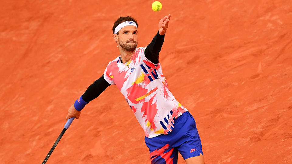 Grigor Dimitrov, pictured here in action at the French Open.