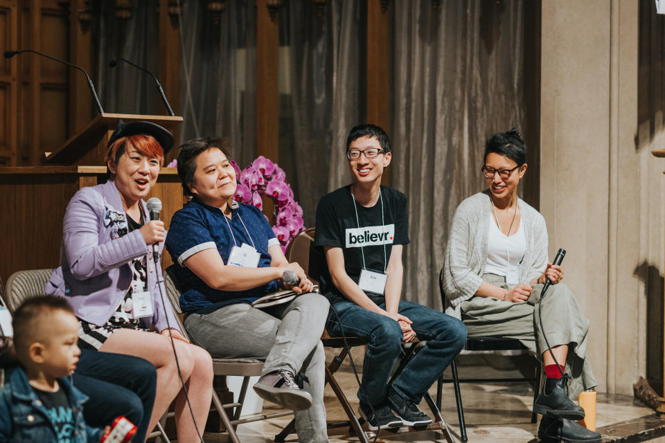 People speak at a panel called "LGBTQIA+ Stories" at the PAAC conference.&nbsp; (Photo: <a href="https://www.eyeglassphoto.com/" target="_blank">Dae Jeong</a>)