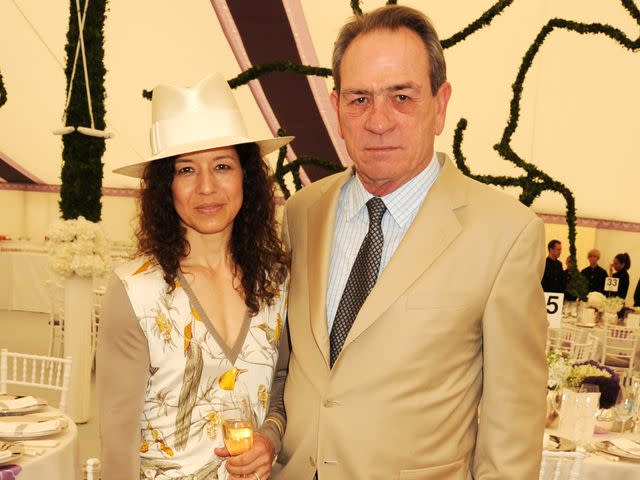 <p>Dave M. Benett/Getty</p> Dawn Laurel and Tommy Lee Jones attend the Cartier International Polo Day at Guards Polo Club in 2010