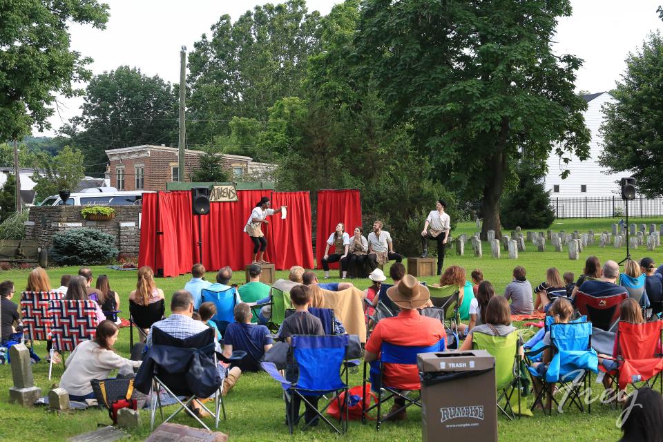 A 2019 Cincinnati Shakespeare Company performance at Historic Linden Grove Cemetery & Arboretum in Covington. Cincy Shakes launches a greatly expanded summer tour on July 15 in Eden Park's Seasongood Pavilion.