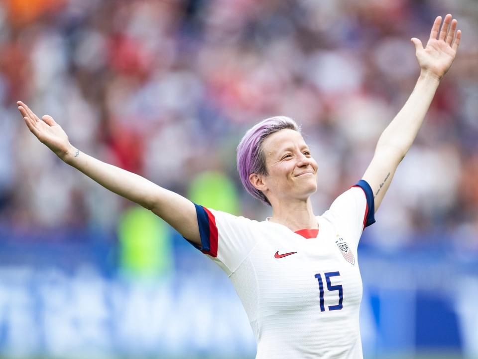 Megan Rapinoe on the field at the 2019 World Cup