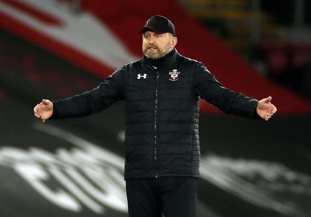 Southampton manager Ralph Hasenhuttl spreads his arms