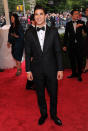  <p class="MsoNormal">Surprisingly, Ryan Murphy unchained Darren Criss for the evening. The "Glee" guy – who's been busy filming this season's finale – was all smiles as he arrived in a dapper tux and product-enhanced 'do.</p>