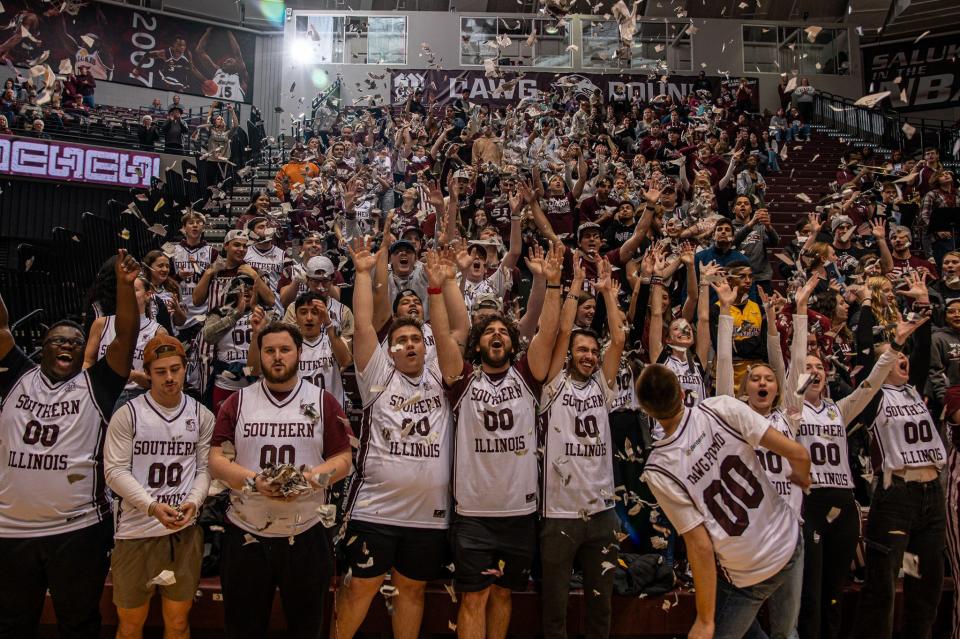 Southern Illinois had a packed student section during its game against Missouri State on Wednesday, Jan. 31, 2024, at the Banterra Center in Carbondale, Illinois.