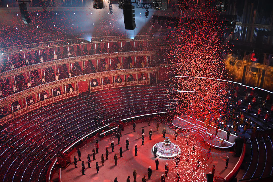 EMBARGOED TO 0001 SATURDAY NOVEMBER 7 Undated handout photo issued by the Royal British Legion of the Poppy Drop at The Royal British Legion's Festival of Remembrance at The Royal Albert Hall, which will be broadcast on BBC One on Saturday.