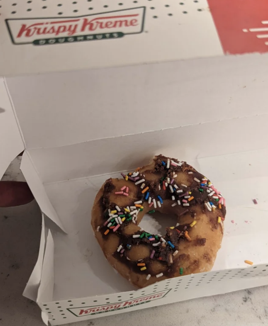 partially eaten donut