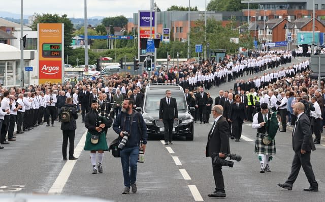 The funeral procession in west Belfast