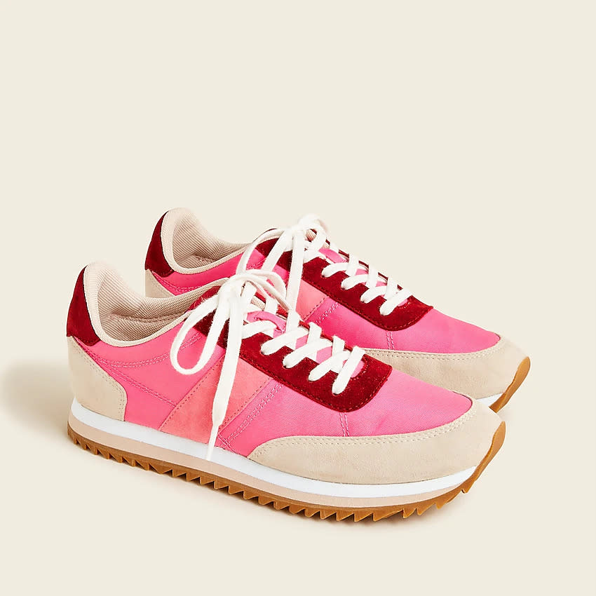 Pink and tan sneakers. (Photo: J.Crew)
