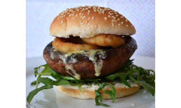 Mushroom and Stilton burger