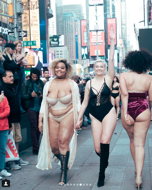 The timing is no coincidence. Friend and fellow curvy model thought it would be “brilliant” to stage it right after the Victoria’s Secret Fashion Show, an event that promotes a largely unrealistic and unobtainable body type. Photo: Instagram