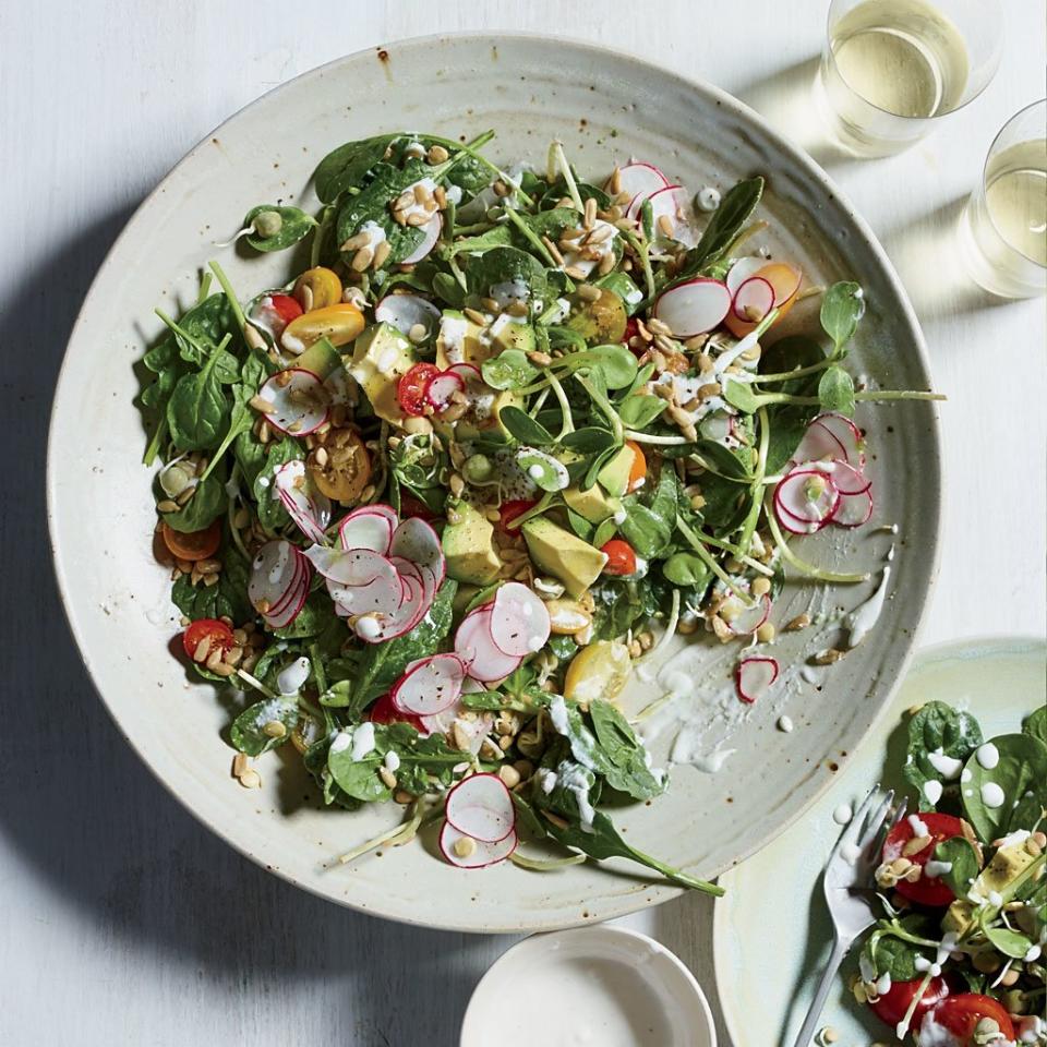 Day 11: Spinach-Sprout Salad with Coconut Ranch