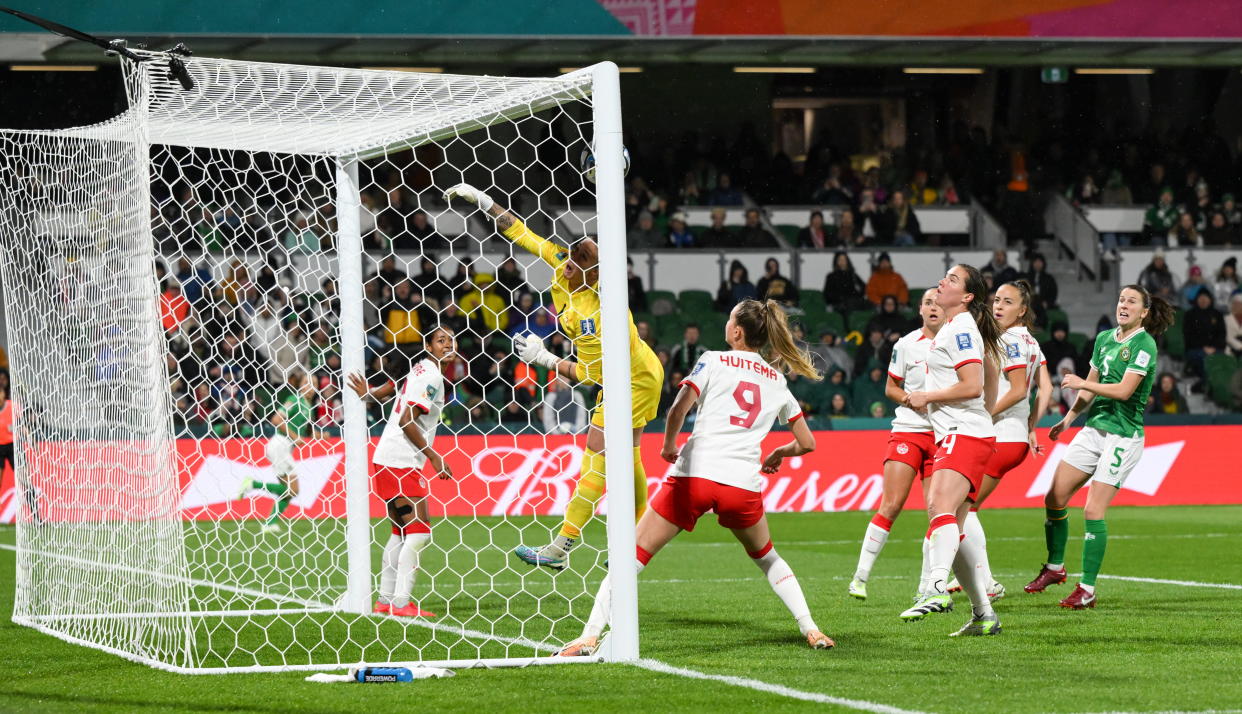 Irlanda cayó ante Canadá, pero el gol sin igual de Katie McCabe será recordado eternamente. (Stephen McCarthy/Sportsfile via Getty Images)