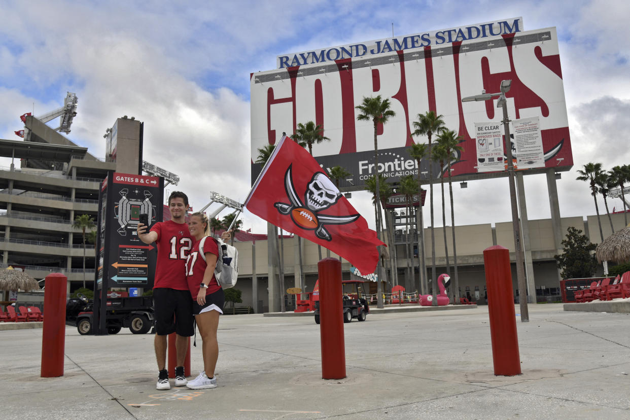 The Tampa Bay Buccaneers will be the first team to play a Super Bowl in its home stadium. (AP Photo/Jason Behnken)