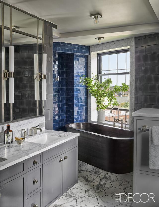 modern bathroom blue