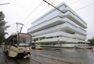 A general view shows Dominion Tower, an office block designed by architect Zaha Hadid, in south-east Moscow, Russia August 28, 2017. REUTERS/Andrey Volkov