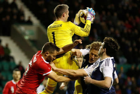 Britain Football Soccer - Scotland v Canada - International Friendly - Easter Road, Edinburgh, Scotland - 22/3/17 Scotland’s Allan McGregor in actionReuters / Russell CheyneLivepic