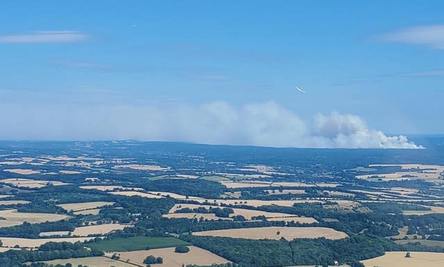 Smoke could be seen for miles as it billowed from the common (Jordan Bridge/PA)