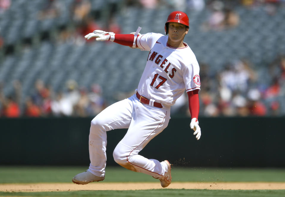 日籍好手大谷翔平今再敲雙安，助天使避免遭太空人橫掃(Photo by John McCoy/Getty Images)