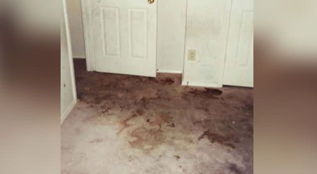 Photos have revealed the filthy walls and stained carpet inside a home the Turpin family lived in. Photo: ABC News