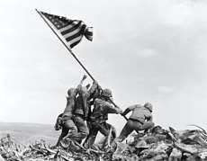 The Pulitzer Prize-winning photograph by Joe Rosenthal depicts six U.S. Marines raising the American flag on Mount Suribachi on Iwo Jima. It was taken on Friday, Feb. 23, 1945, two days after the death of Hubbardston native Robert Shaffer. Strategically located only 660 miles from Tokyo, the Pacific island became the site of one of the bloodiest, most famous battles of World War II against Japan. AP photo