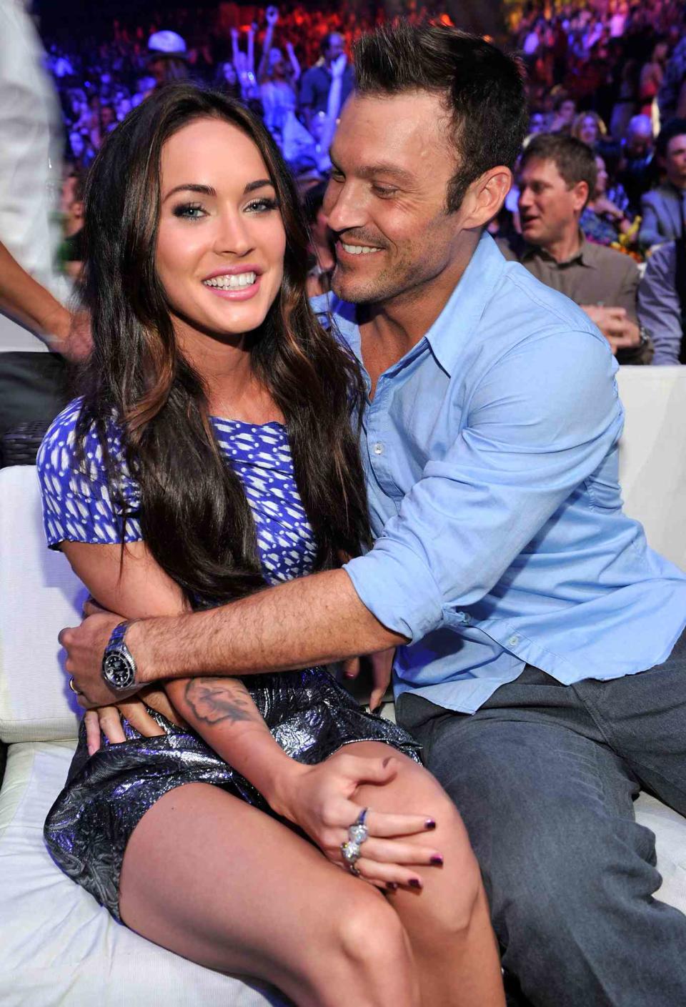 Megan Fox and actor Brian Austin Green attend the 2010 Teen Choice Awards at Gibson Amphitheatre on August 8, 2010 in Universal City, California