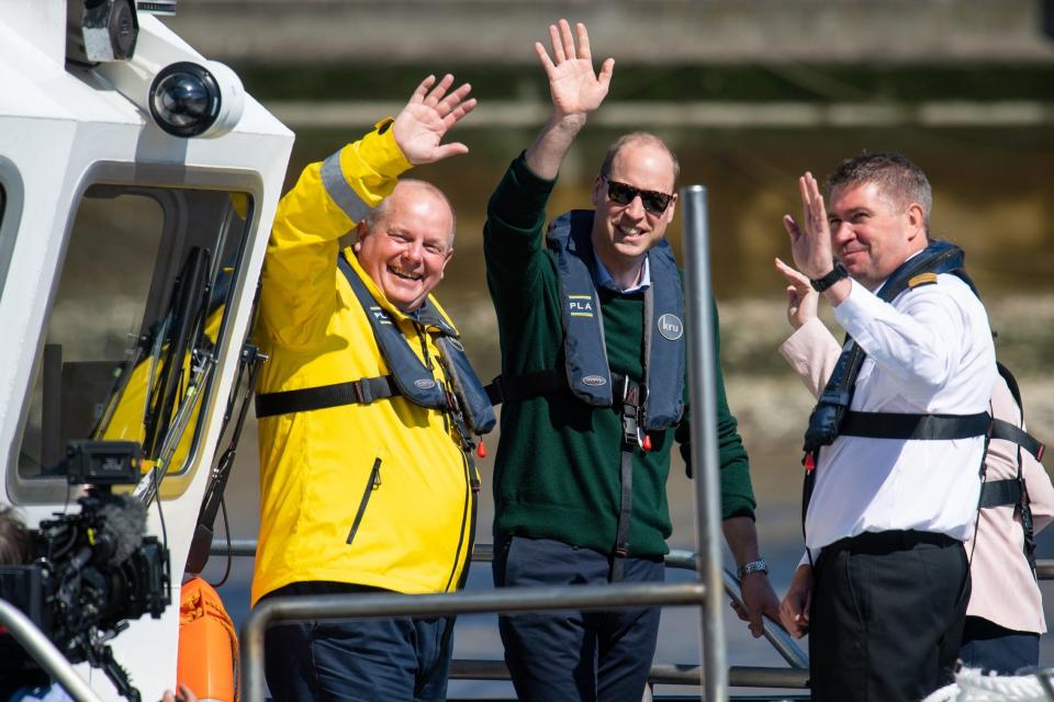 Prince William travels down River Thames as he launches new campaign to prevent people drowning in rivers