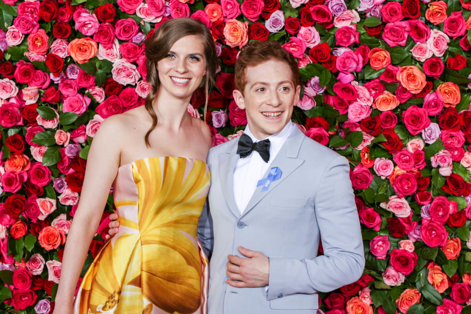 NEW YORK, NY - JUNE 10:  Ethan Slater (R) attends the 72nd Annual Tony Awards at Radio City Music Hall on June 10, 2018 in New York City.  (Photo by Walter McBride/WireImage)