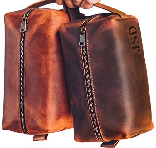 15) Personalized Leather Dopp Kit For Men