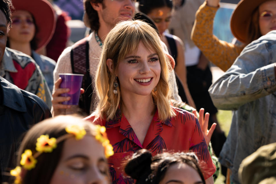 Lucy Boynton in THE GREATEST HITS. Photo by Merie Weismiller Wallace, Courtesy of Searchlight Pictures. © 2024 Searchlight Pictures All Rights Reserved.
