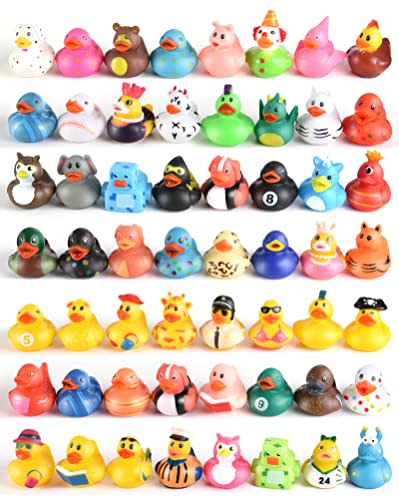 60PCS Rubber Ducks Assorted Duckies Bath Toy (2