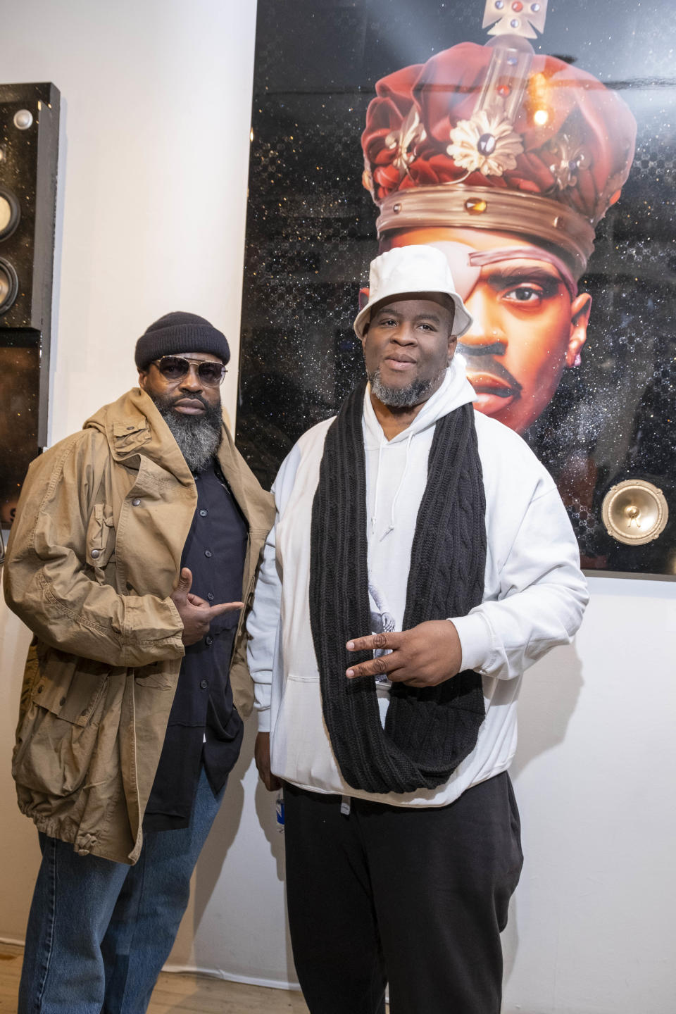 Black Thought and Salaam Remi posing for picture.