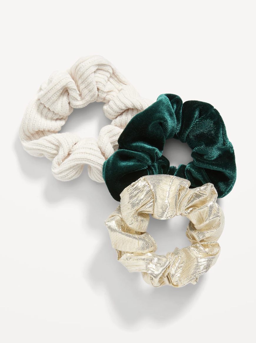 Hair Scrunchie 3-Pack in ivory (Photo via Old Navy)