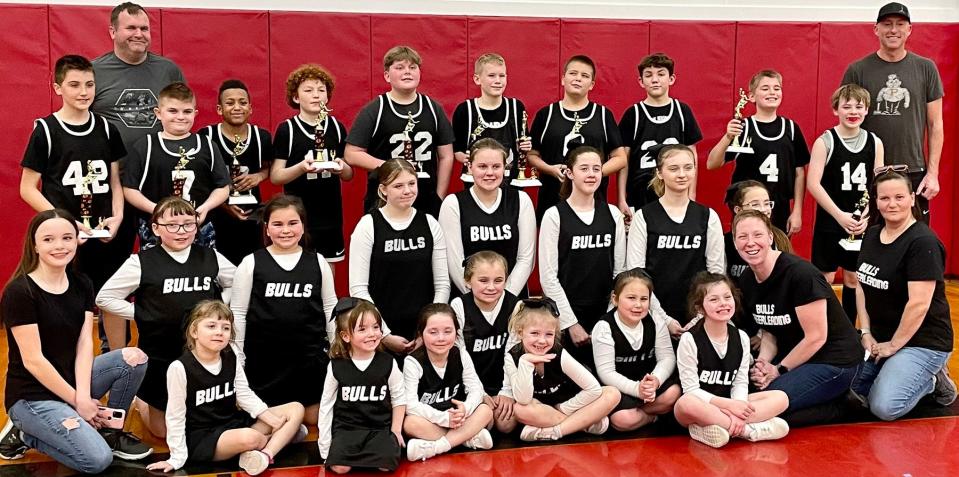 The Bulls captured this year's Honesdale Biddy Basketball Association Senior Division championship. Under the direction of coaches Jay Montgomery and Brian Tirney, the Bulls defeated the defeated the Blazers in the playoff semifinals, then outlasted the Cardinals through four overtimes in the gold medal game.