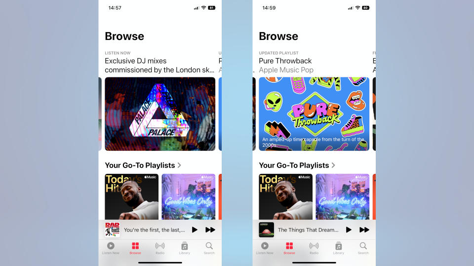 Apple Music app screen shots