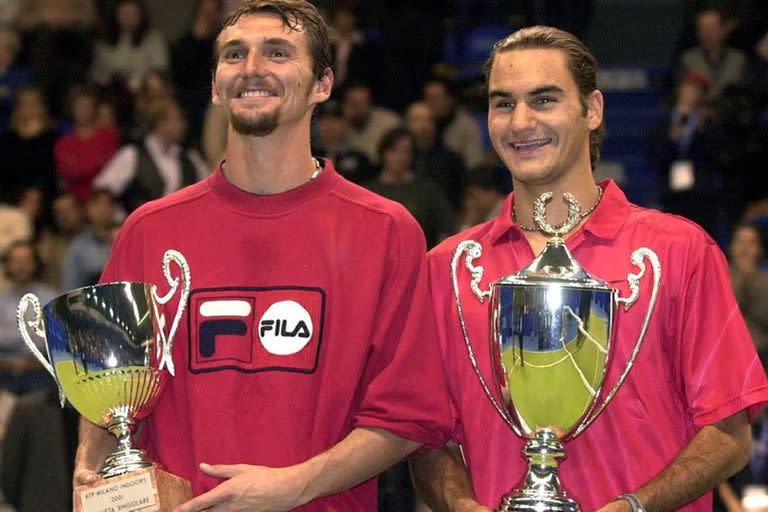 Milán 2001, el primer título ATP de Roger Federer: en la final venció al francés Julien Boutter.