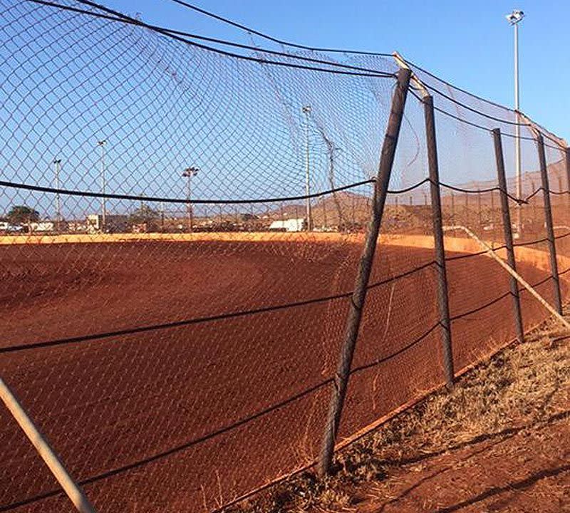 The fence took a beating. Pic: Facebook/JBoy Motorsports