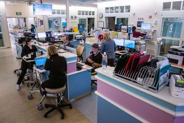 PHOTO: Emergency department staff members work at Providence St. Joseph Hospital in Orange County, California, Nov. 1, 2022. (Medianews Group/Orange County Re/MediaNews Group via Getty Images)