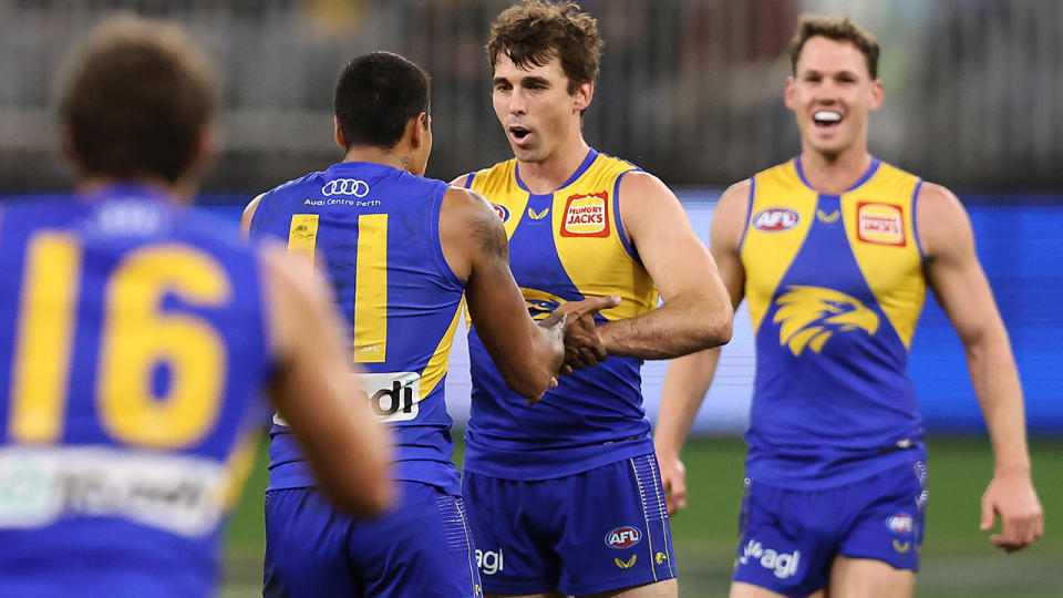 Jamie Cripps, pictured here in action for the West Coast Eagles against Melbourne Demons.