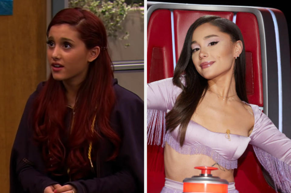 Side-by-side of Ariana Grande