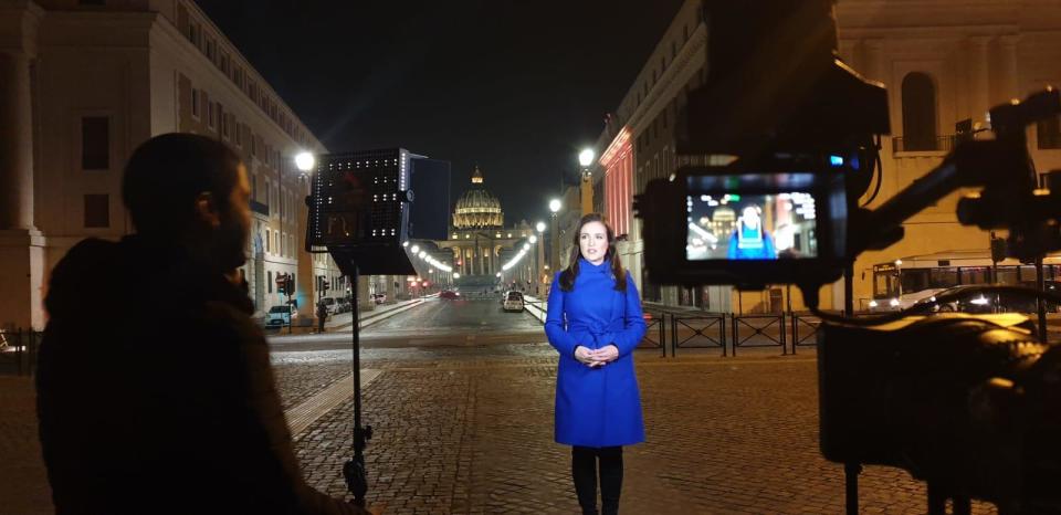 Nikki Battiste reporting from Rome in 2019. / Credit: CBS News