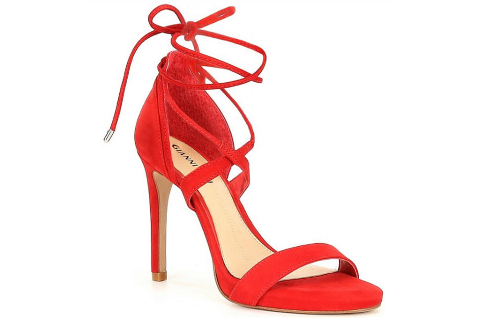 red heels, glitter, pumps, sandals, gianni bini