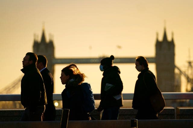 Commuters on London Bridge (Victoria Jones/PA)