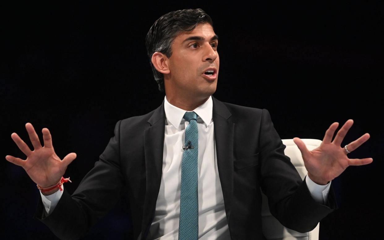 Rishi Sunak told members at a Telegraph hustings event in Cheltenham that Liz Truss's cost-of-living plans were a "moral failure" - EPA