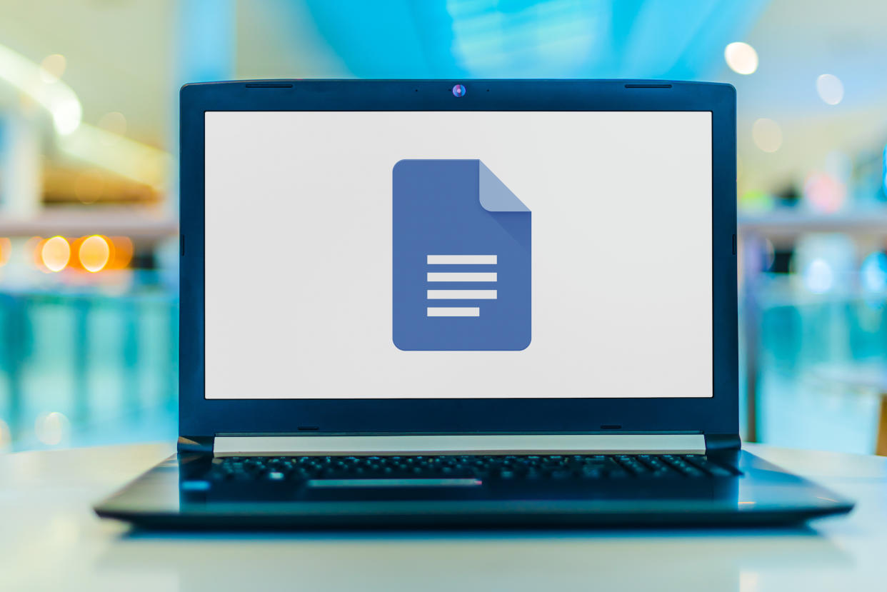  Google Docs on laptop 