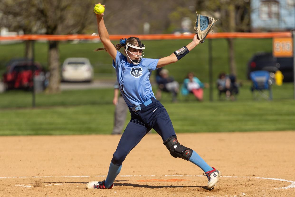 Abigale Stewart during Central Valley's WPIAL Class 3A matchup with Beaver Falls Tuesday afternoon.