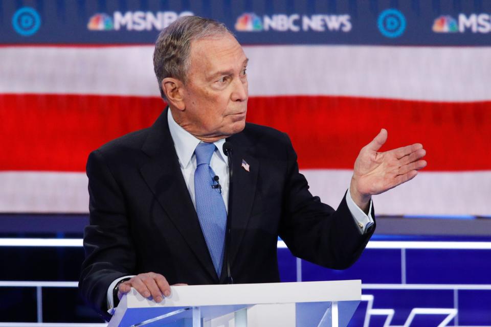 Mike Bloomberg at the Democratic debate in Las Vegas on Feb. 19, 2020.