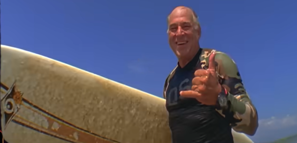 Jimmy Buffett in a screenshot from his 2023 video for “Mozambique,” his cover of the 1976 Bob Dylan tune. “Mozambique” is featured on the late singer’s “Equal Strain on all Parts” album that will be released Nov. 3, 2023.