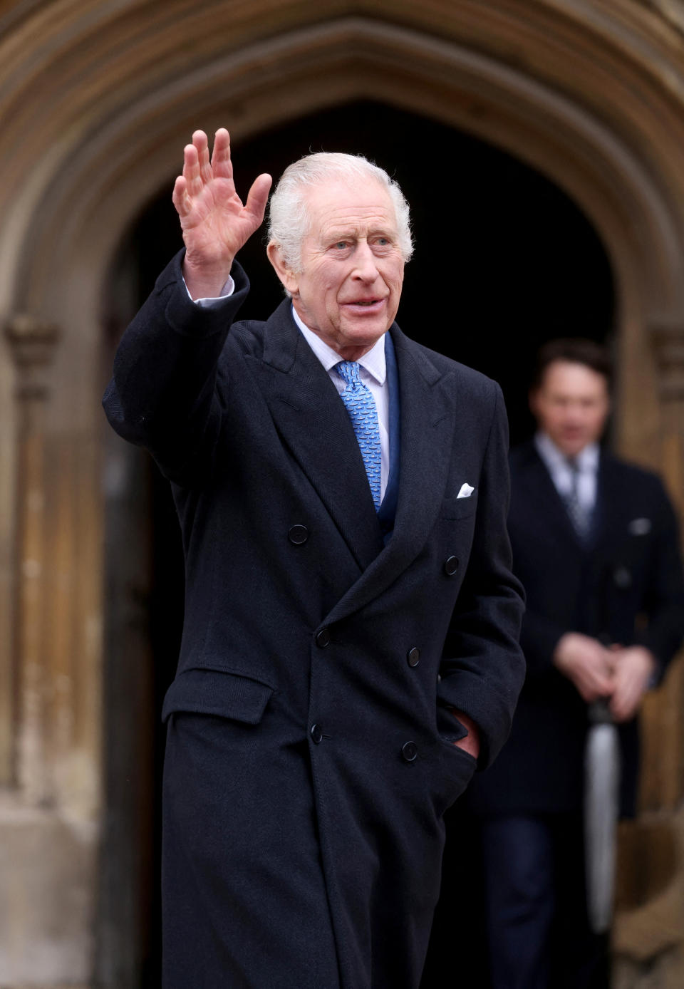 Britain's King Charles leaves after attending the Easter Matins Service at St. George's Chapel, Windsor Castle, Britain March 31, 2024. REUTERS/Hollie Adams/Pool