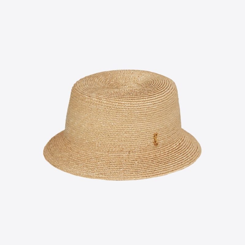 如果你更喜歡簡單不喧鬧的設計，這款YSL的草編漁夫帽就對是你的首選 Source:Saint Laurent